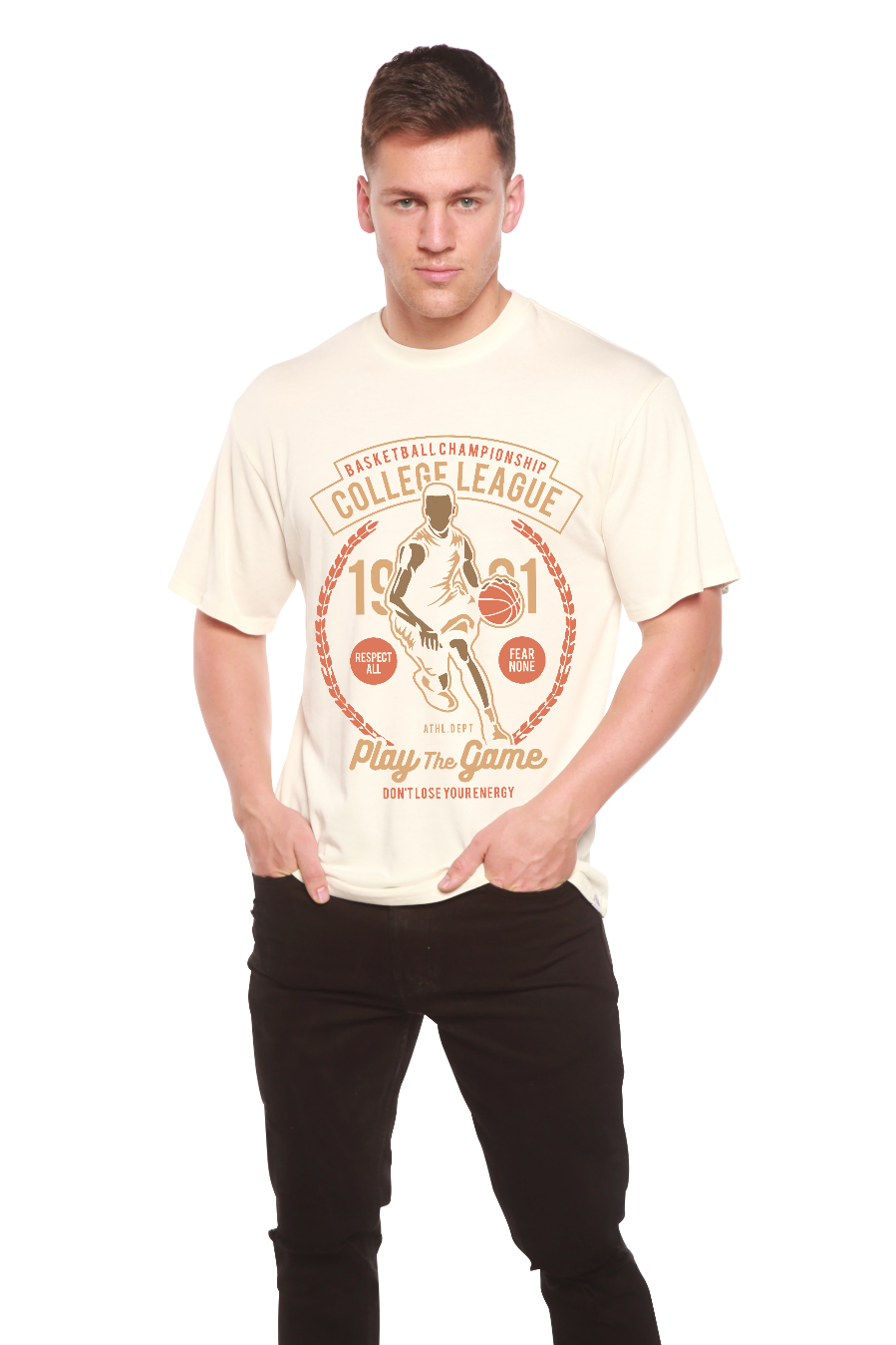 College League Men's Bamboo Viscose/Organic Cotton Short Sleeve Graphic T-Shirt