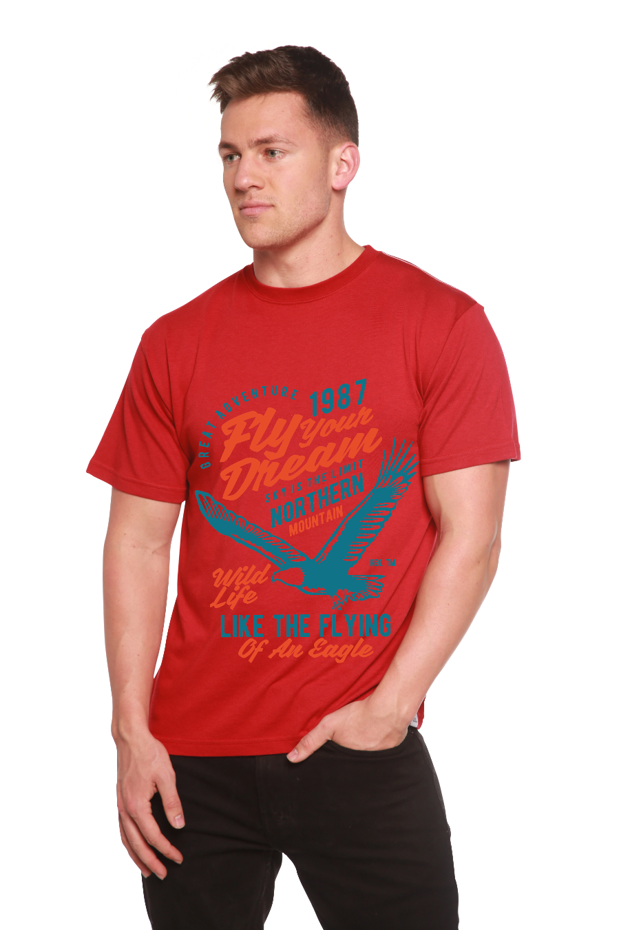 Fly Your Dream Men's Bamboo Viscose/Organic Cotton Short Sleeve Graphic T-Shirt